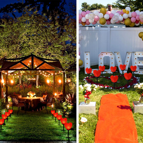 LAIAMER Valentines heart lights suit cemetery or gravesite decor with gentle, respectful illumination