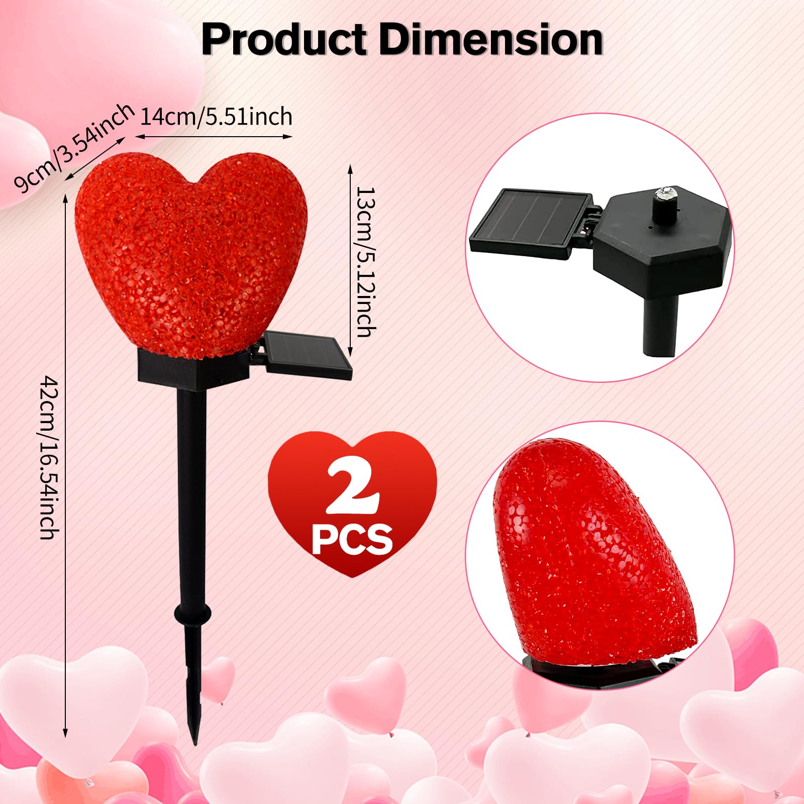 LAIAMER nano light technology produces a starry halo around the red heart at night