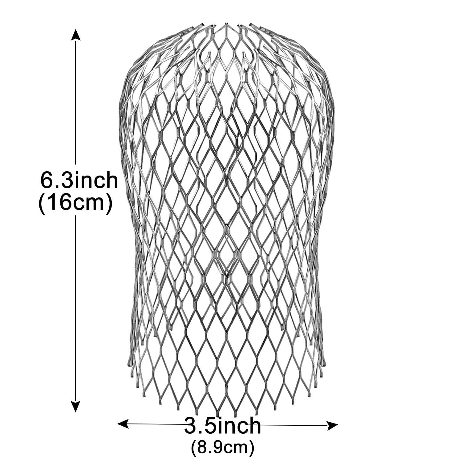 Laicky expandable gutter guard showing adaptable fit for round, oval, or square downspouts.