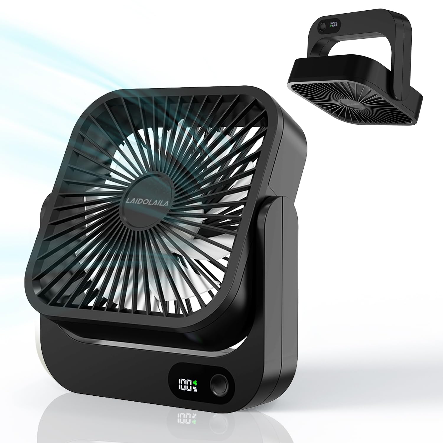 LAIDOLAILA cruise fan with a magnetic base for secure ceiling or wall mounting.