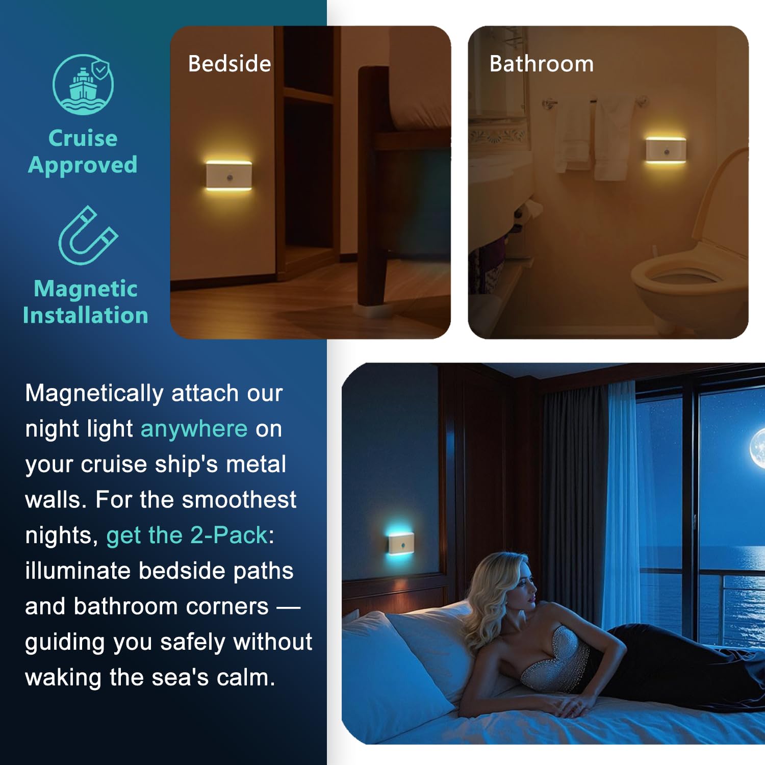 LAIDOLAILA dual-direction illumination night light for stairs and hallways
