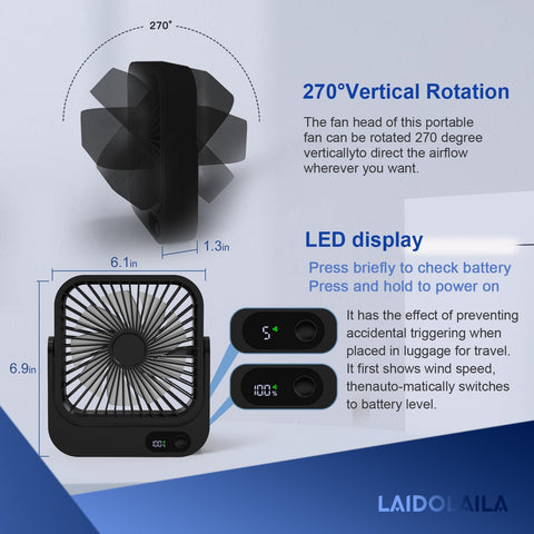 LAIDOLAILA USB rechargeable cruise fan for all-night cooling on board.
