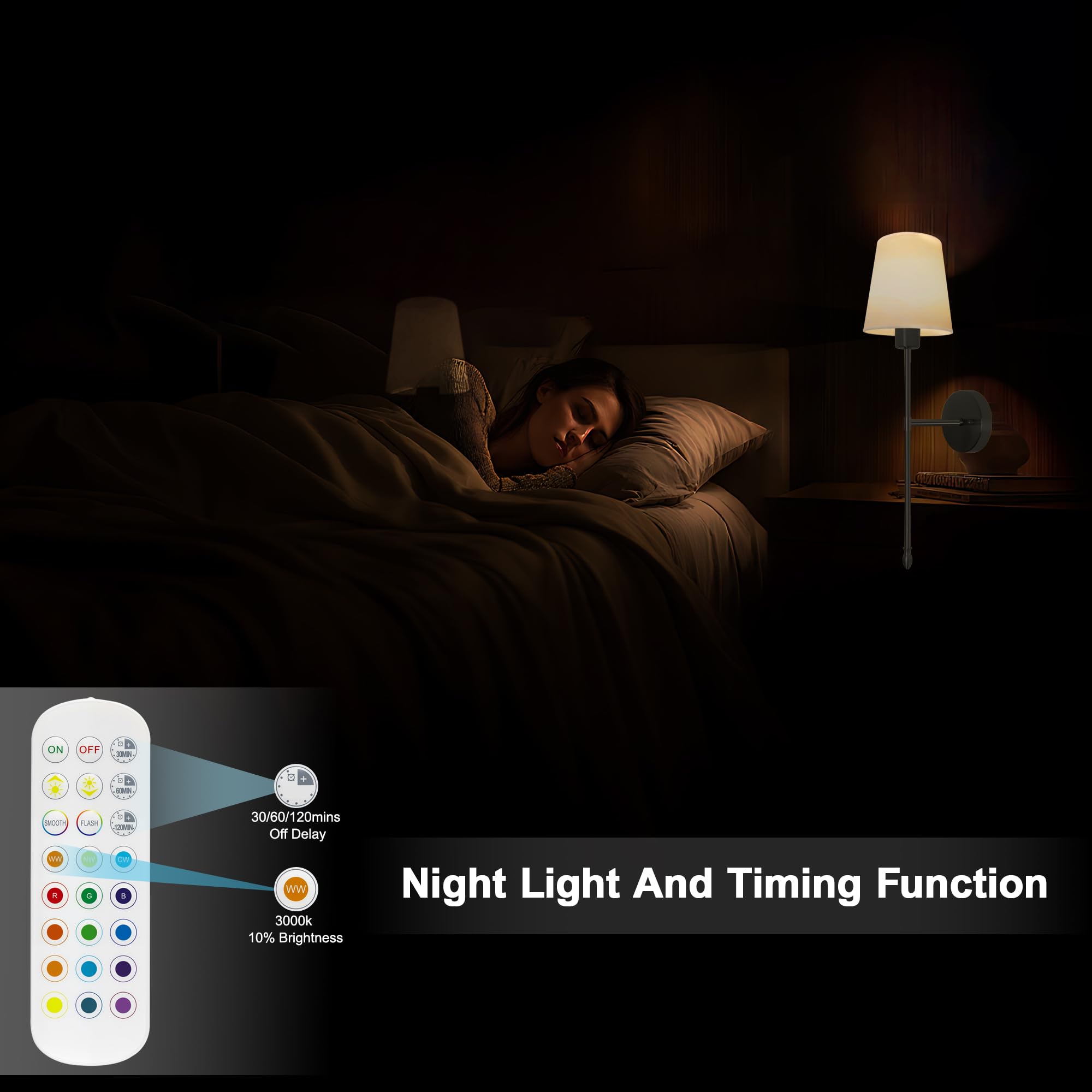 Laiebri color temperature range 3000K-6500K for warm to cool light.