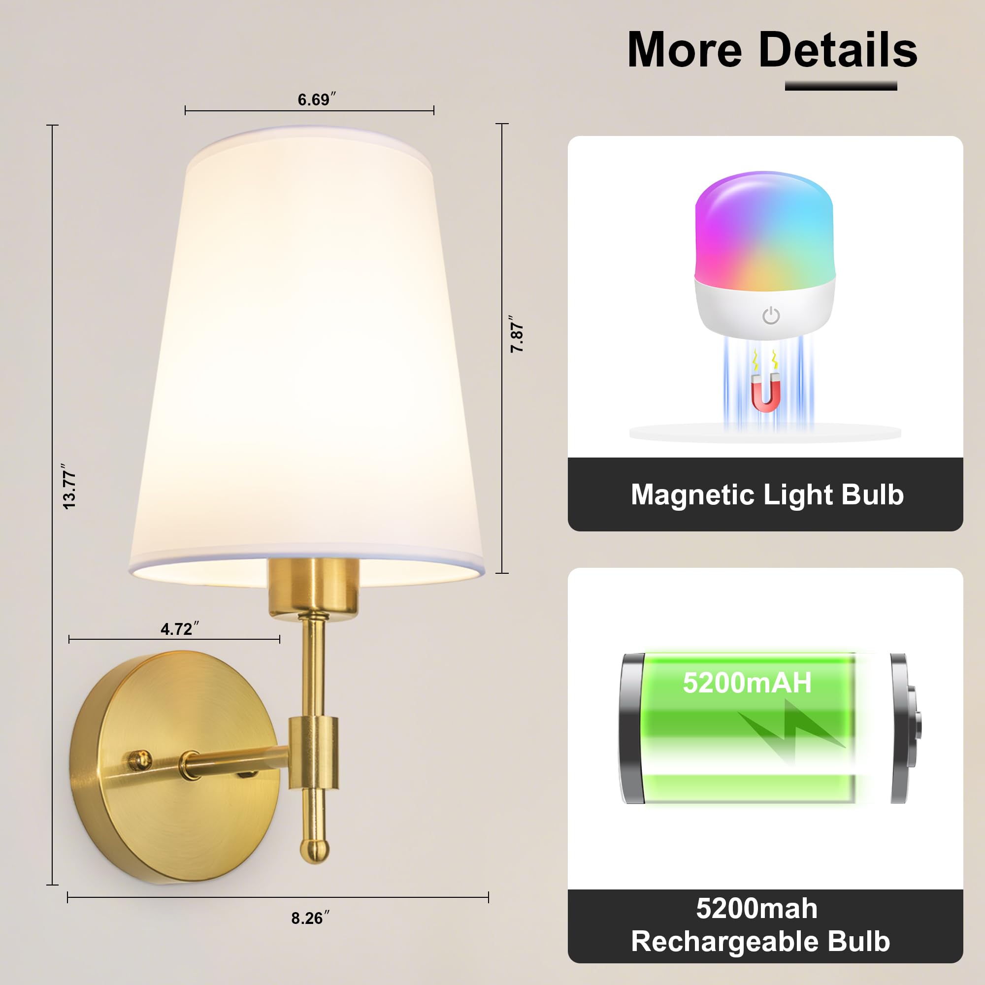 Laiebri wall sconce with remote control for convenient operation from bed or couch.