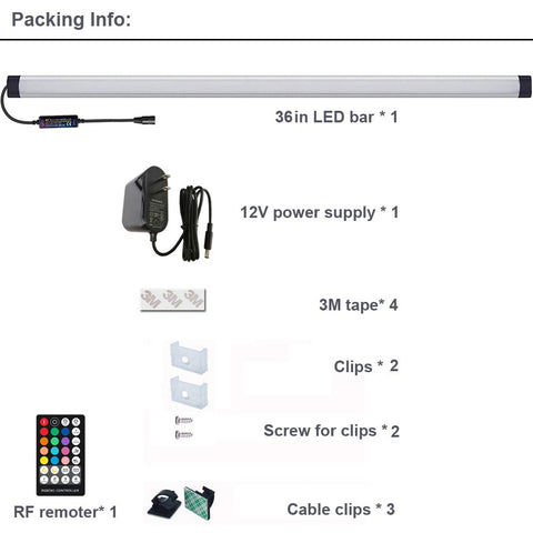 LAIFUNI 36-inch bar offers wide coverage with bright white light.