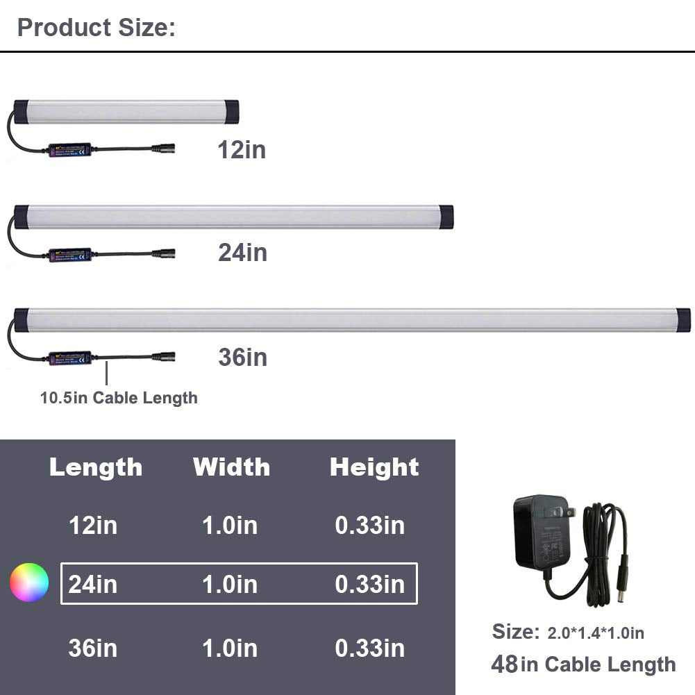 LAIFUNI LED bar with remote control for easy color changes
