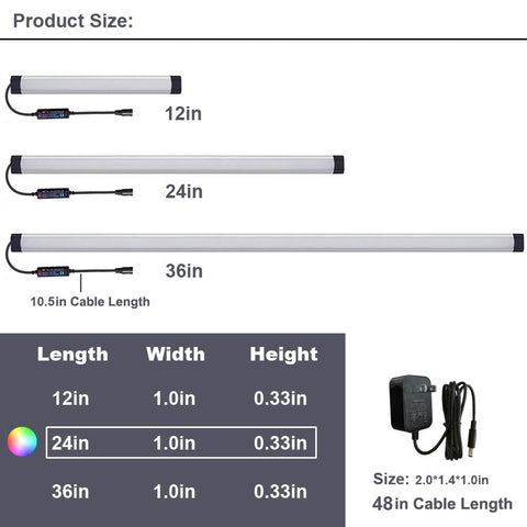 LAIFUNI LED bar with remote control for easy color changes