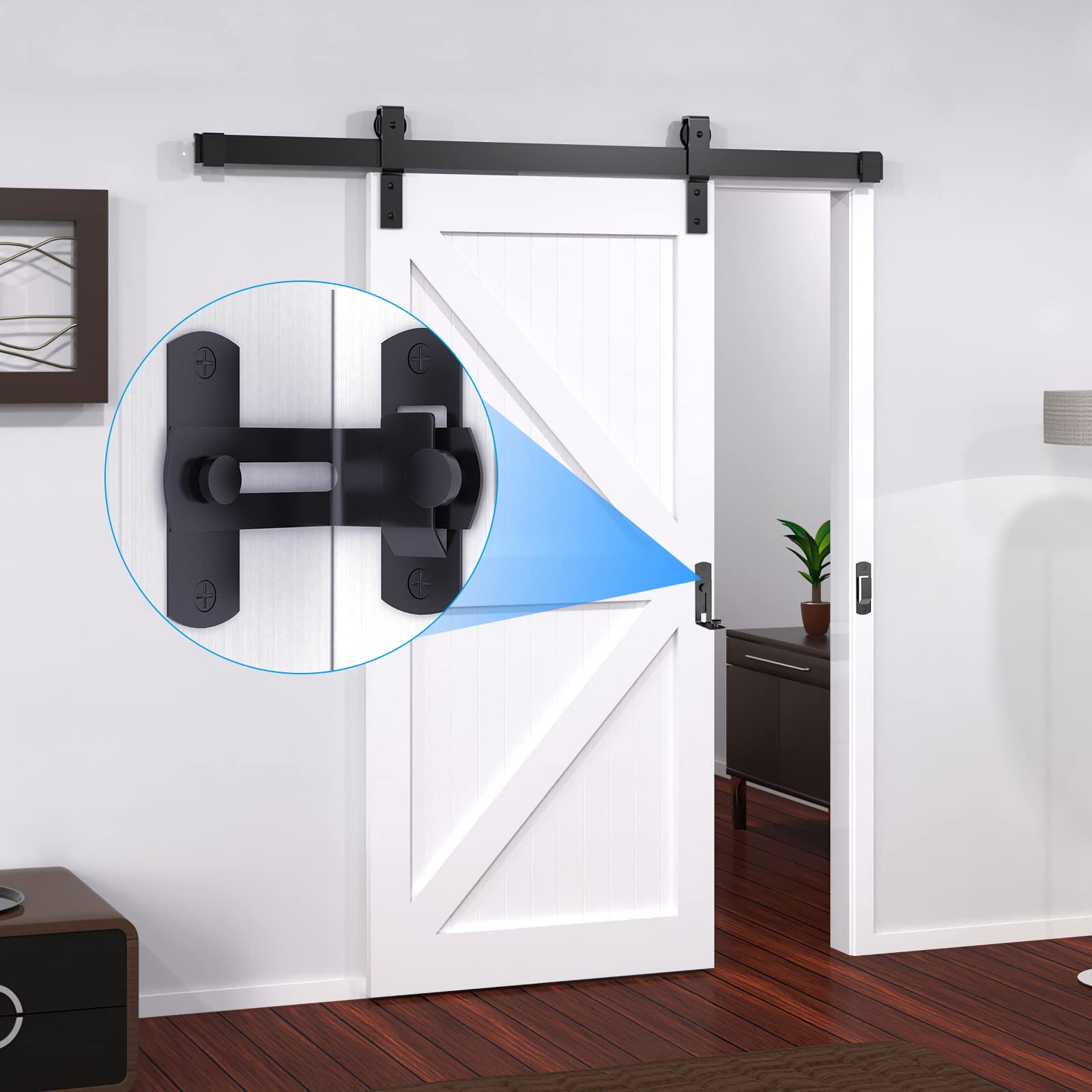L'aimefois right-angle mount on tight spaces for barn doors