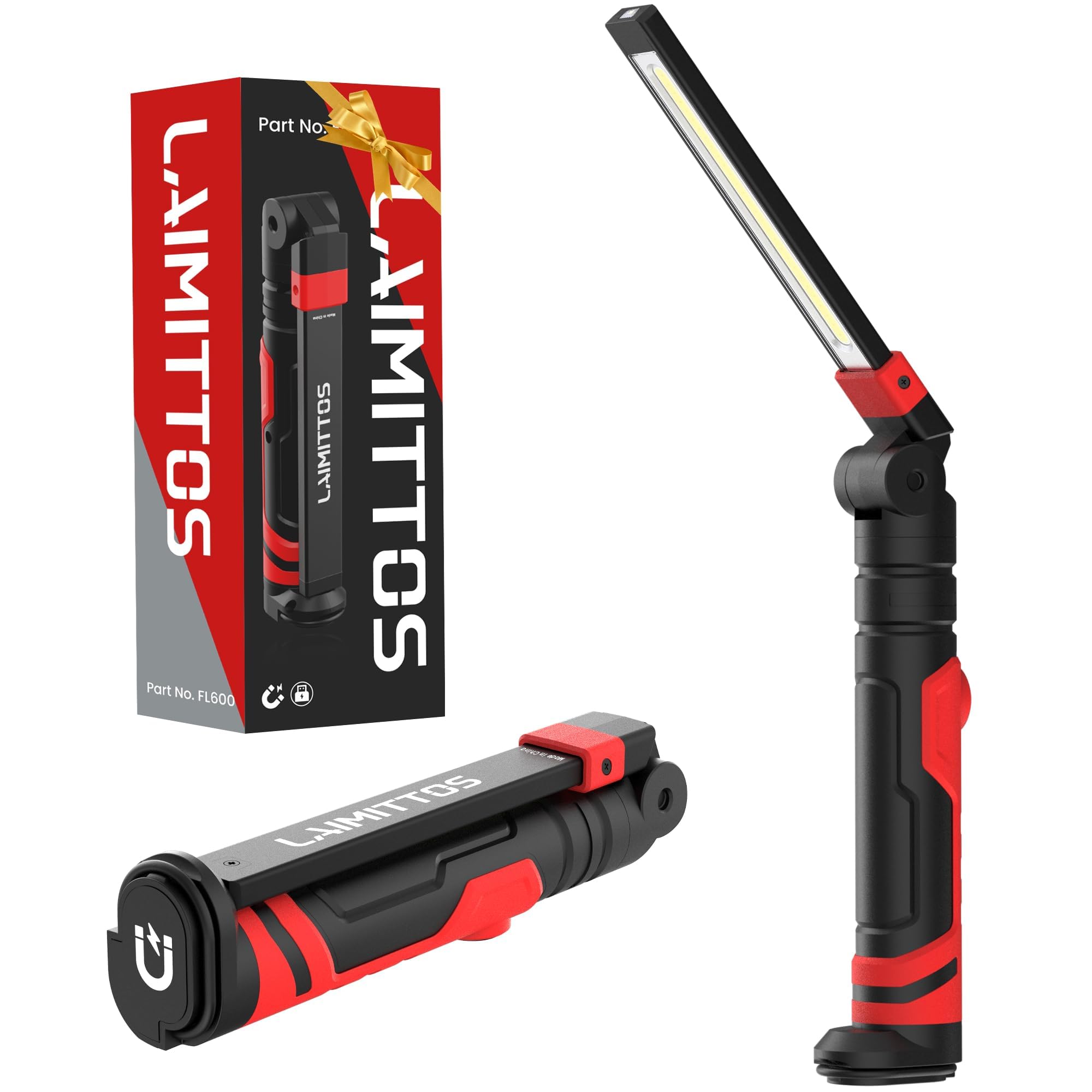 LAIMITTOS rechargeable work light with magnetic base for hands-free repairs