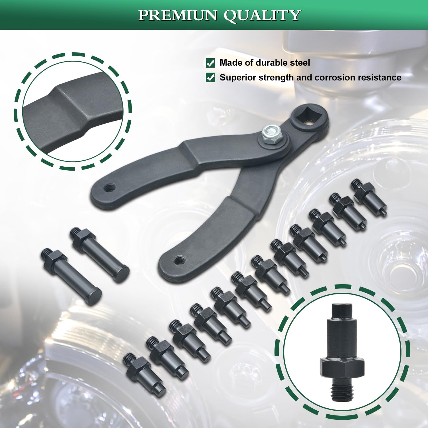 LainKeen universal pin scanner wrench suitable for varied pulleys.