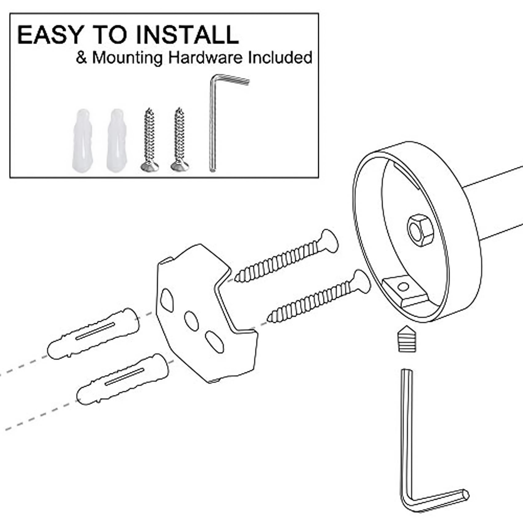 Lairuier brushed gold wall mount installation kit simplifies setup.