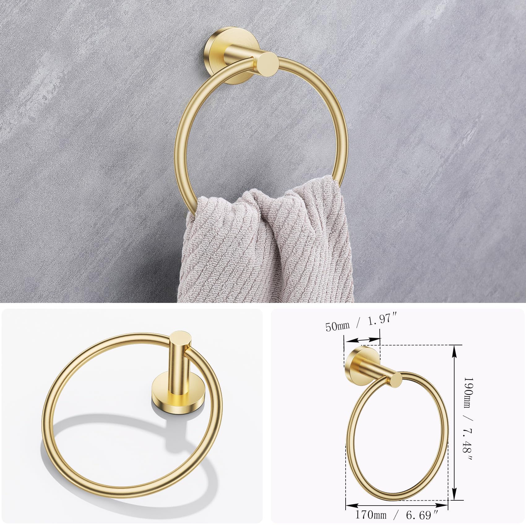 Lairuier brushed gold wall mount hardware set with clean lines and modern style.