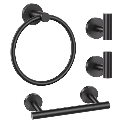 Lairuier black bathroom hardware set overview on a modern wall