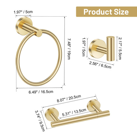 Lairuier brushed gold bathroom set mounted on wall for cohesive decor.