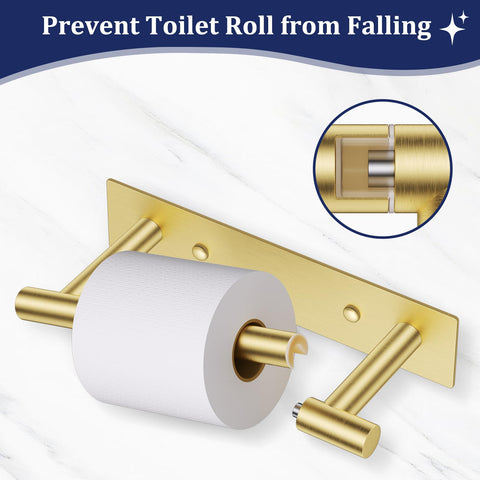 Lairuier brushed gold toilet paper holder with screw mount for permanent stability