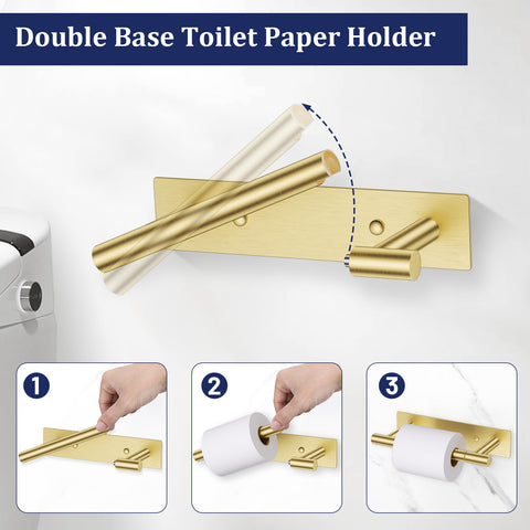 Lairuier brushed gold wall mount base securing a clean bathroom look