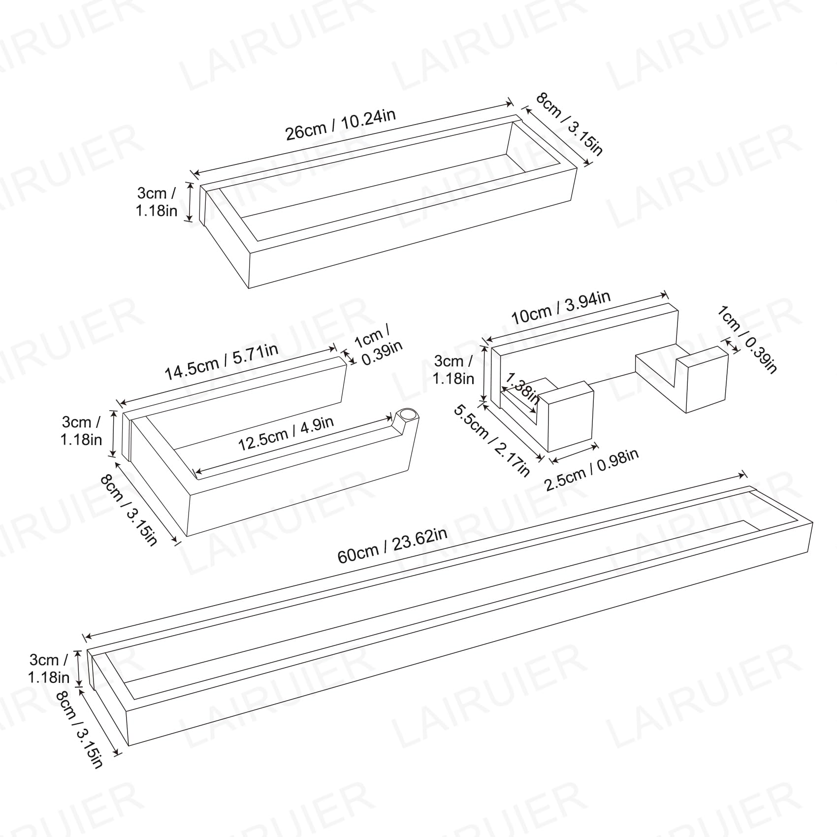 Lairuier mounting screws included for easy installation