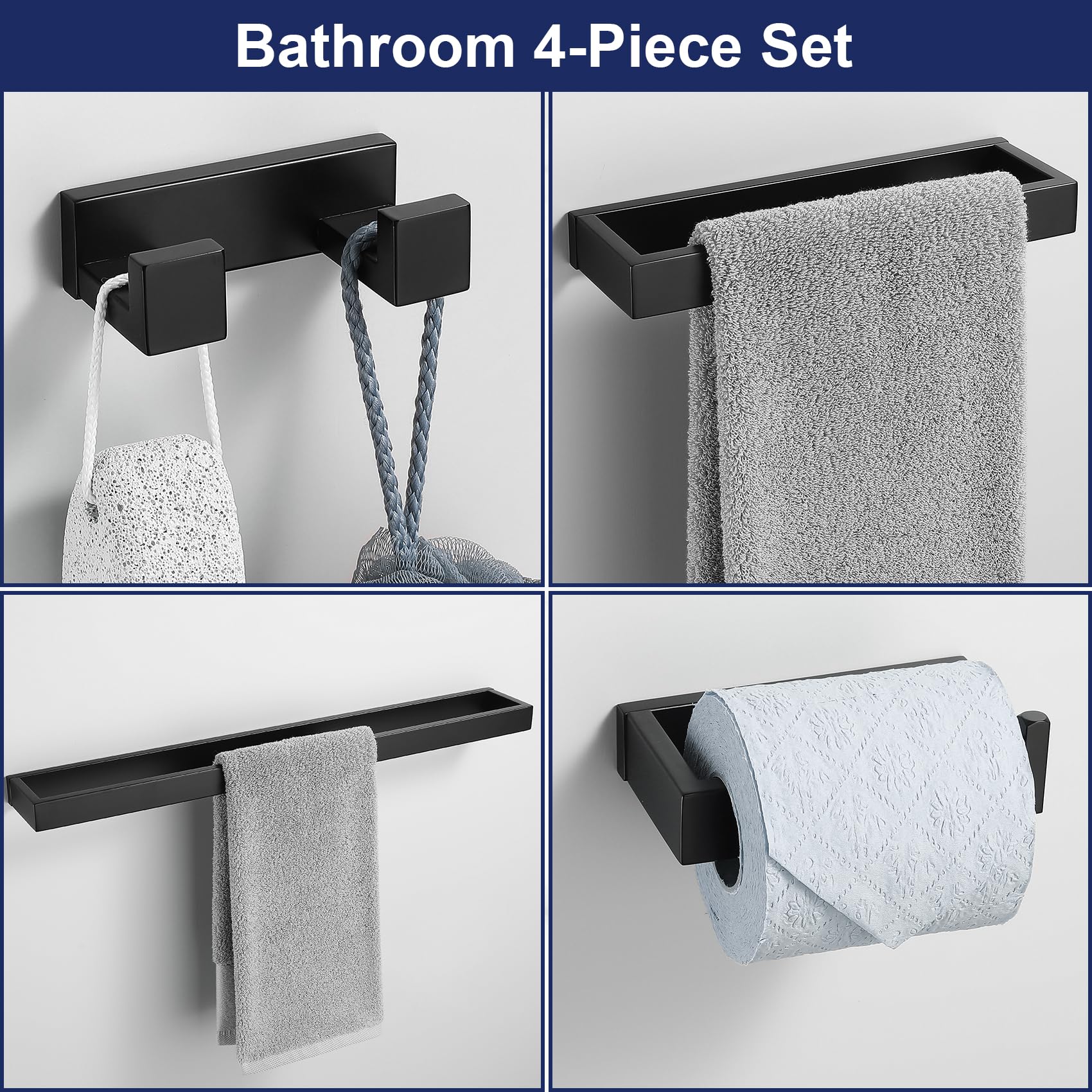 Lairuier matte black toilet paper holder keeps essentials tidy