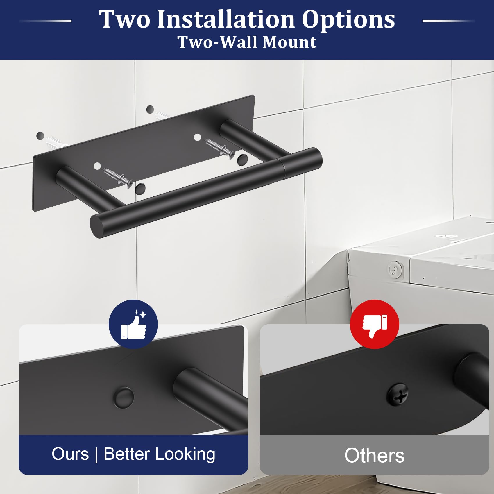 Lairuier wall-mounted holder fits under cabinets for space saving.