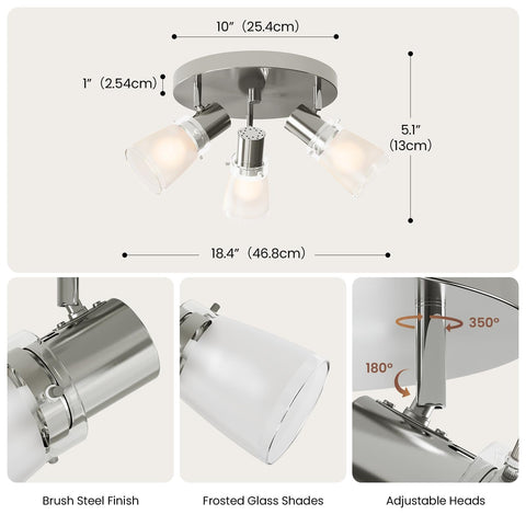 Laite Lumens frosted glass shades diffuse light for a soft glow