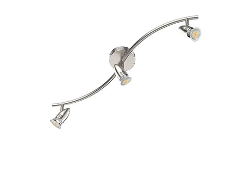 Laite Lumens ceiling mount with three heads provides directional light for countertops or entryways.