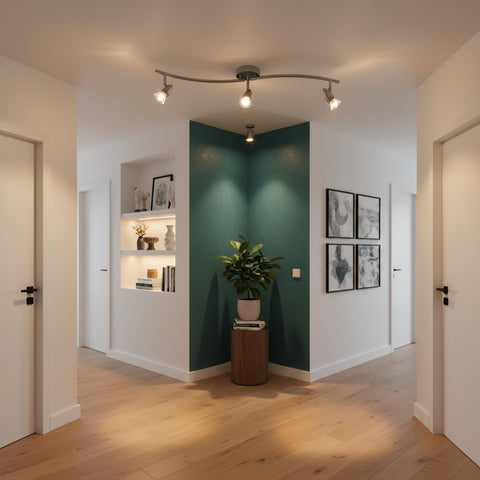 Laite Lumens three-head design enables flexible lighting schemes for living rooms or kitchens.