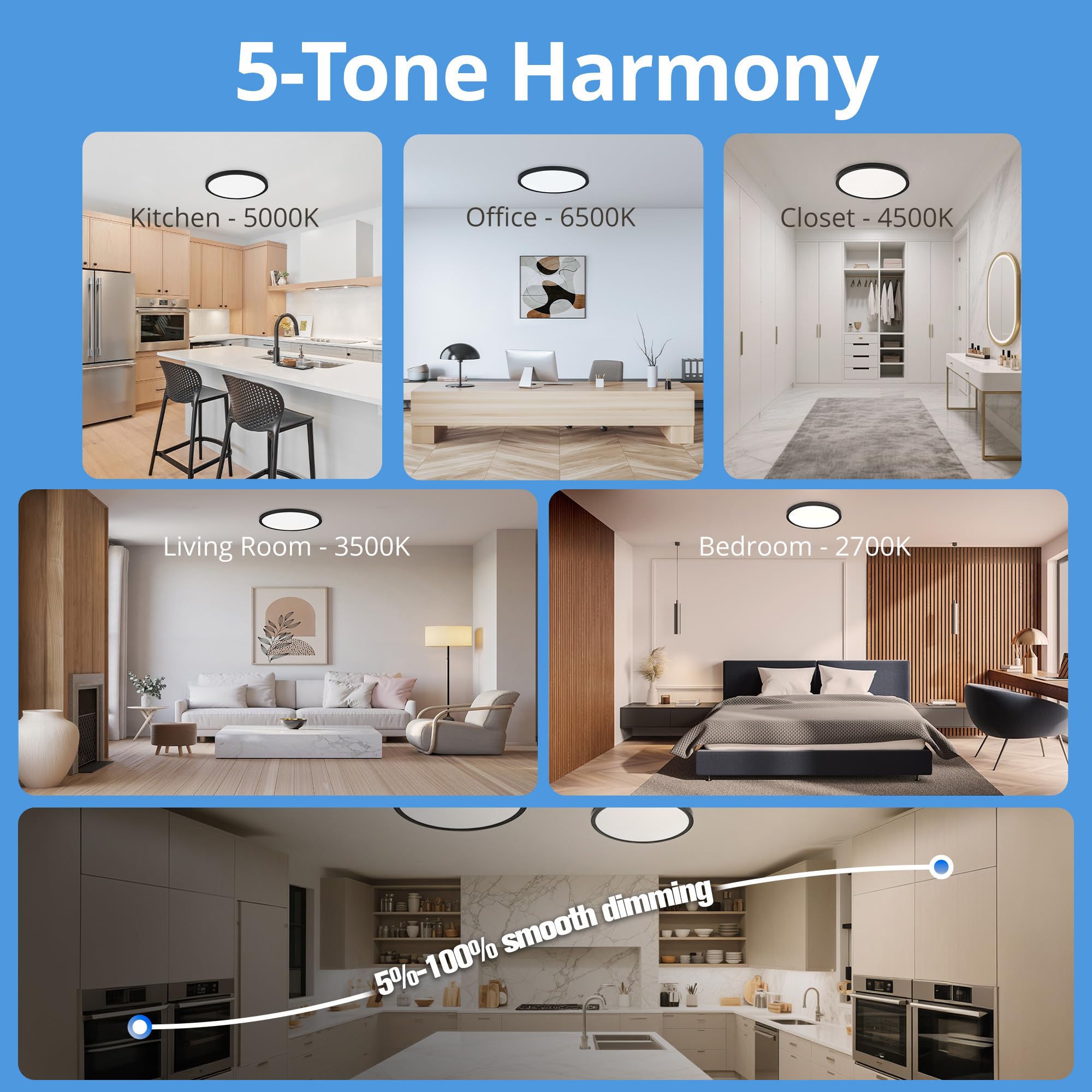 Laiyidia 5cct selectable color temperature LED offers cozy to bright tasks.