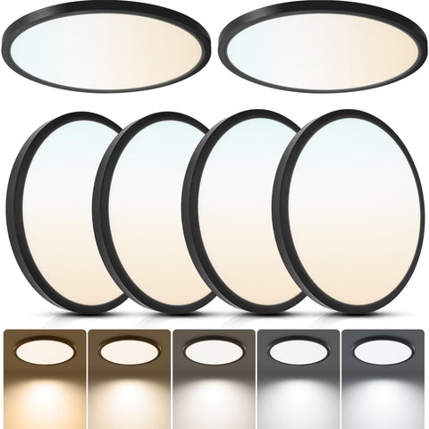 Laiyidia 6-pack flush-mount ceiling light front view showing slim modern profile