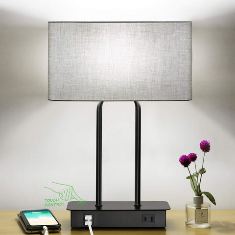 Lakumu bedside lamp with touch-control base for quick lighting