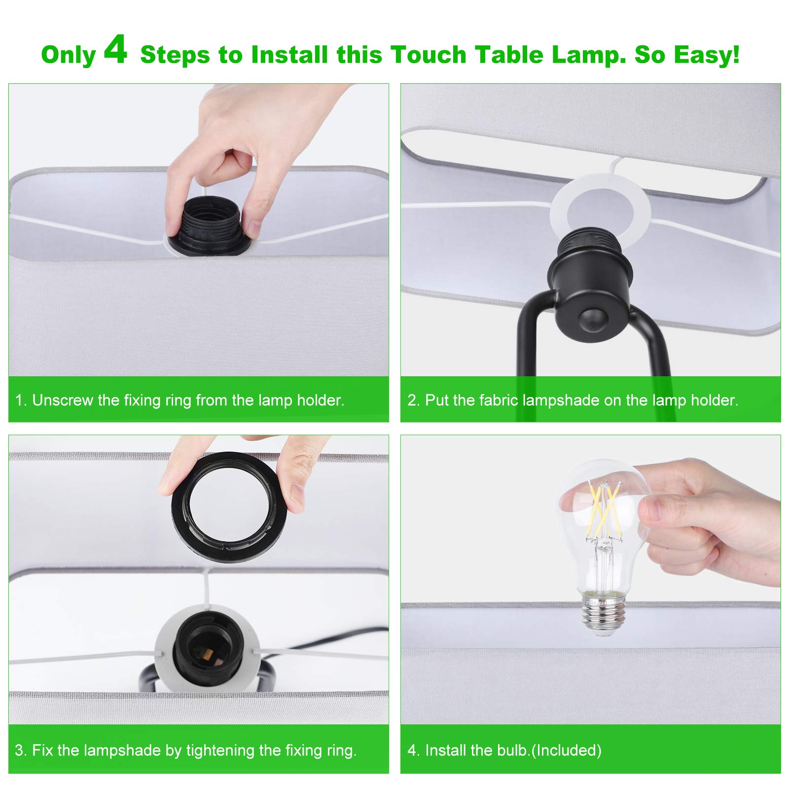 Included 5000K LED bulb for bright daylight tone