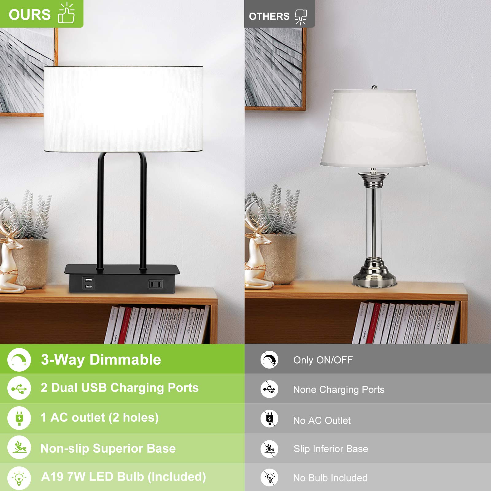 Lakumu lamp with white fabric shade creating soft light