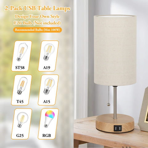 Lakumu oak-metal base lamp with natural texture and modern style