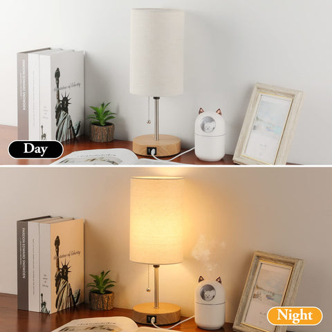 Lakumu pull-chain bedside lamp for easy one-handed control