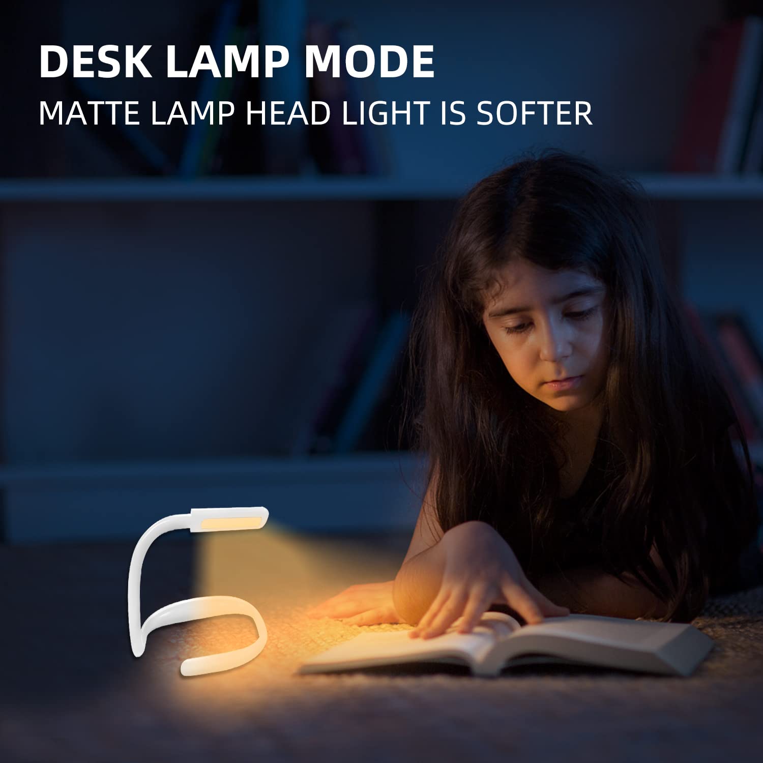 LALAKU neck light used as a desk lamp for focused tasks.