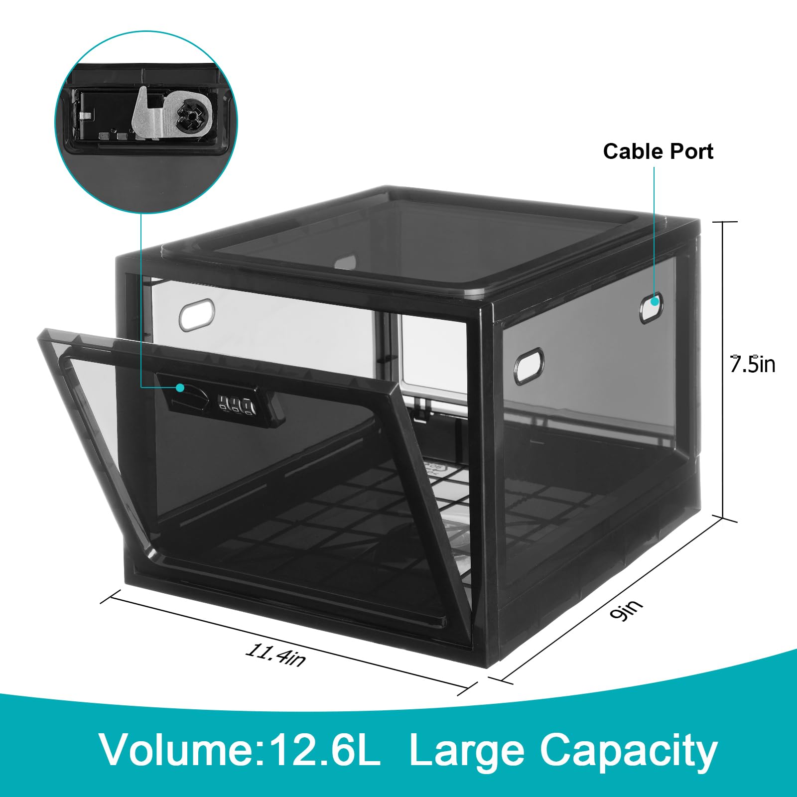 Lalifebuss lock box with combination lock for private storage in shared spaces