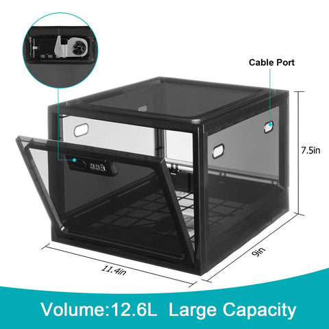 Lalifebuss lock box with combination lock for private storage in shared spaces