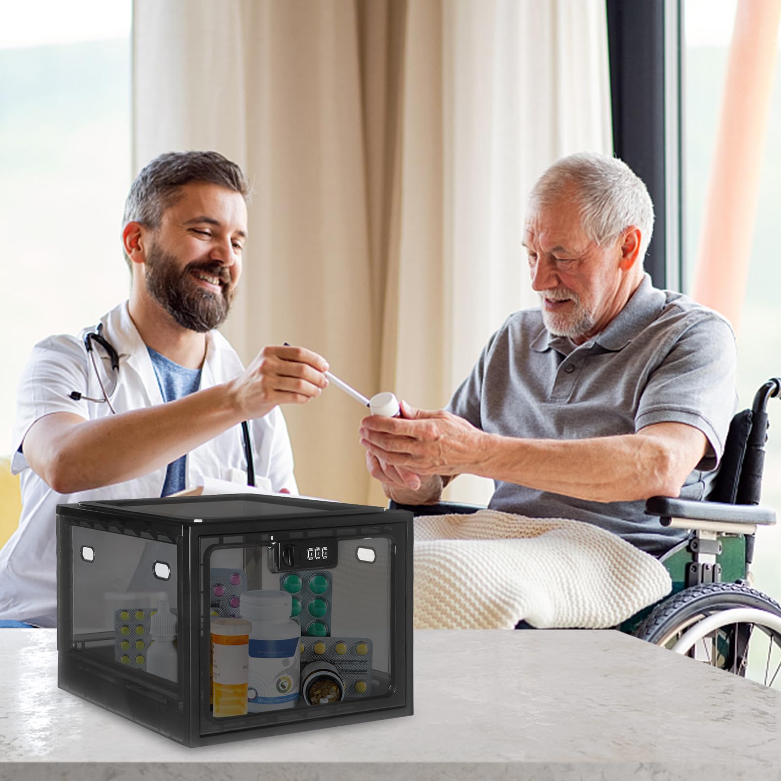 Lalifebuss pill storage lockbox keeps medications safeguarded and accessible.