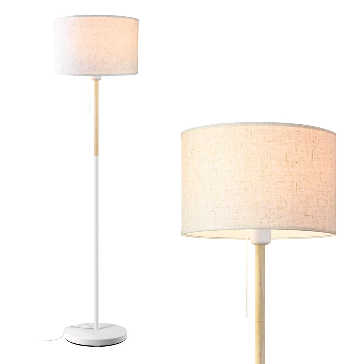 LALISU bedroom floor lamp with pull chain for easy control and cozy lighting