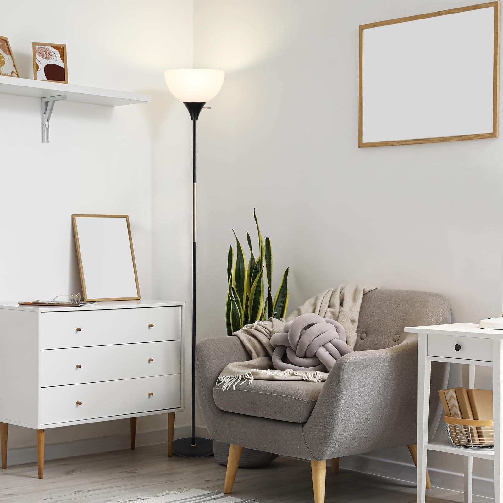 LALISU black floor lamp adds sleek contemporary style