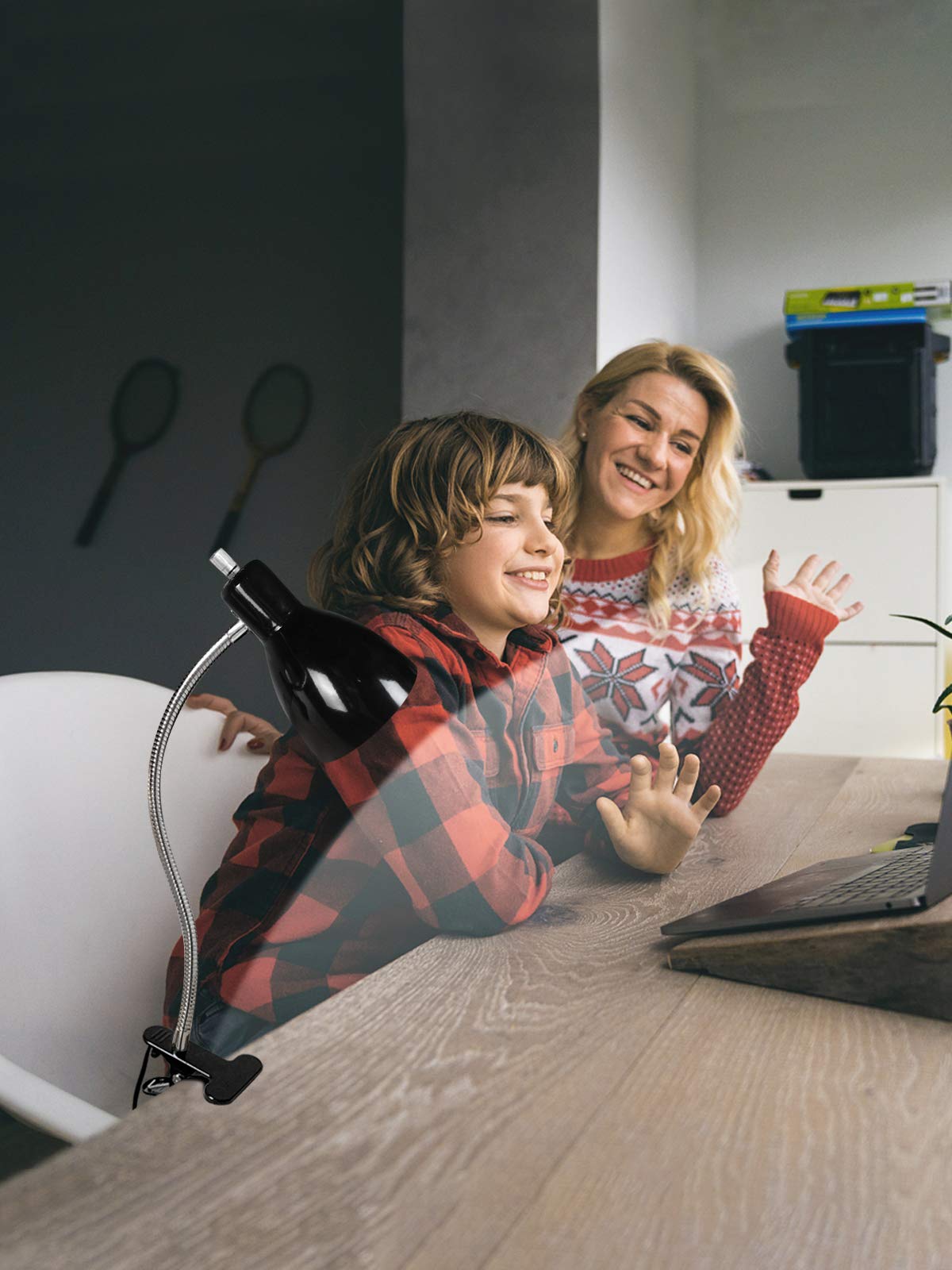 LALISU desk lamp angle-adjustment image shows precise task lighting for reading