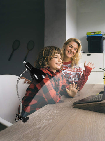 LALISU desk lamp angle-adjustment image shows precise task lighting for reading