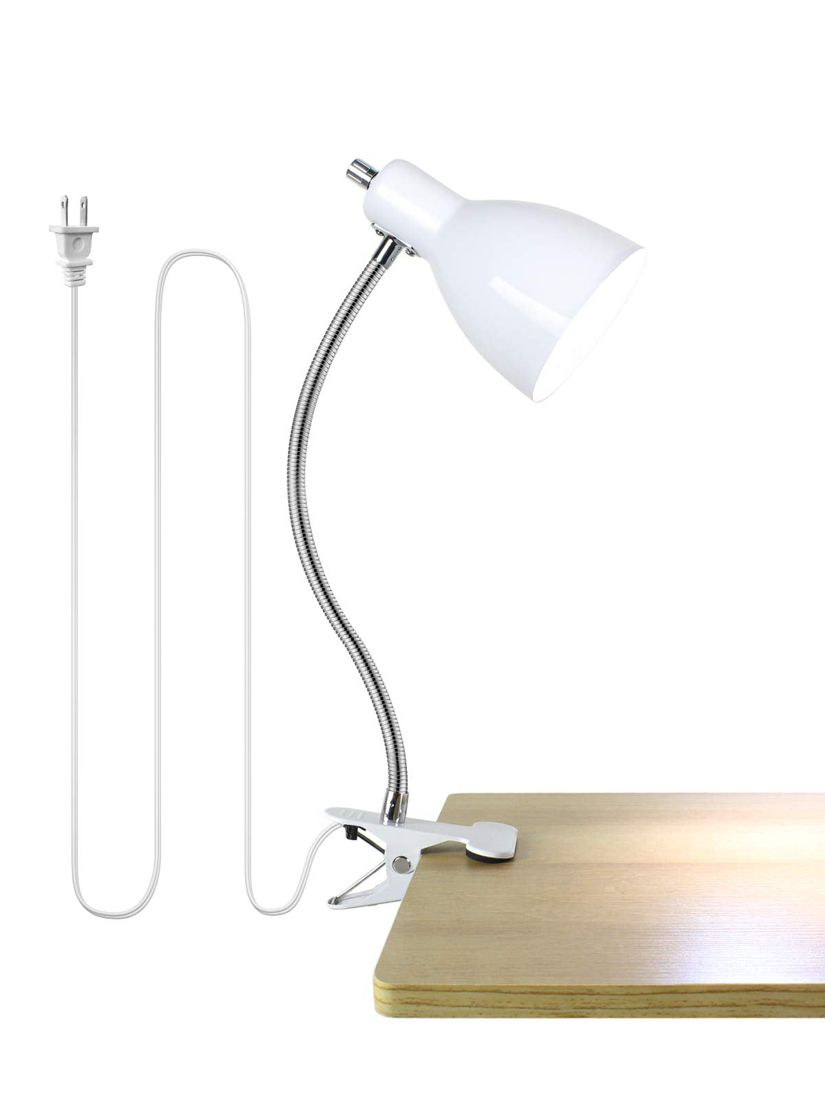 LALISU desk lamp clip-on white highlighting a compact clip for space-saving use.