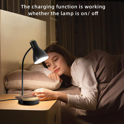 LALISU desk lamp USB port powers devices while you work.