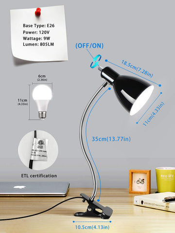 LALISU eye-protection desk lamp flicker-free light reduces eye strain during study