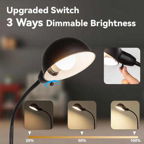 LALISU floor lamp with flexible gooseneck lets you target reading light precisely.