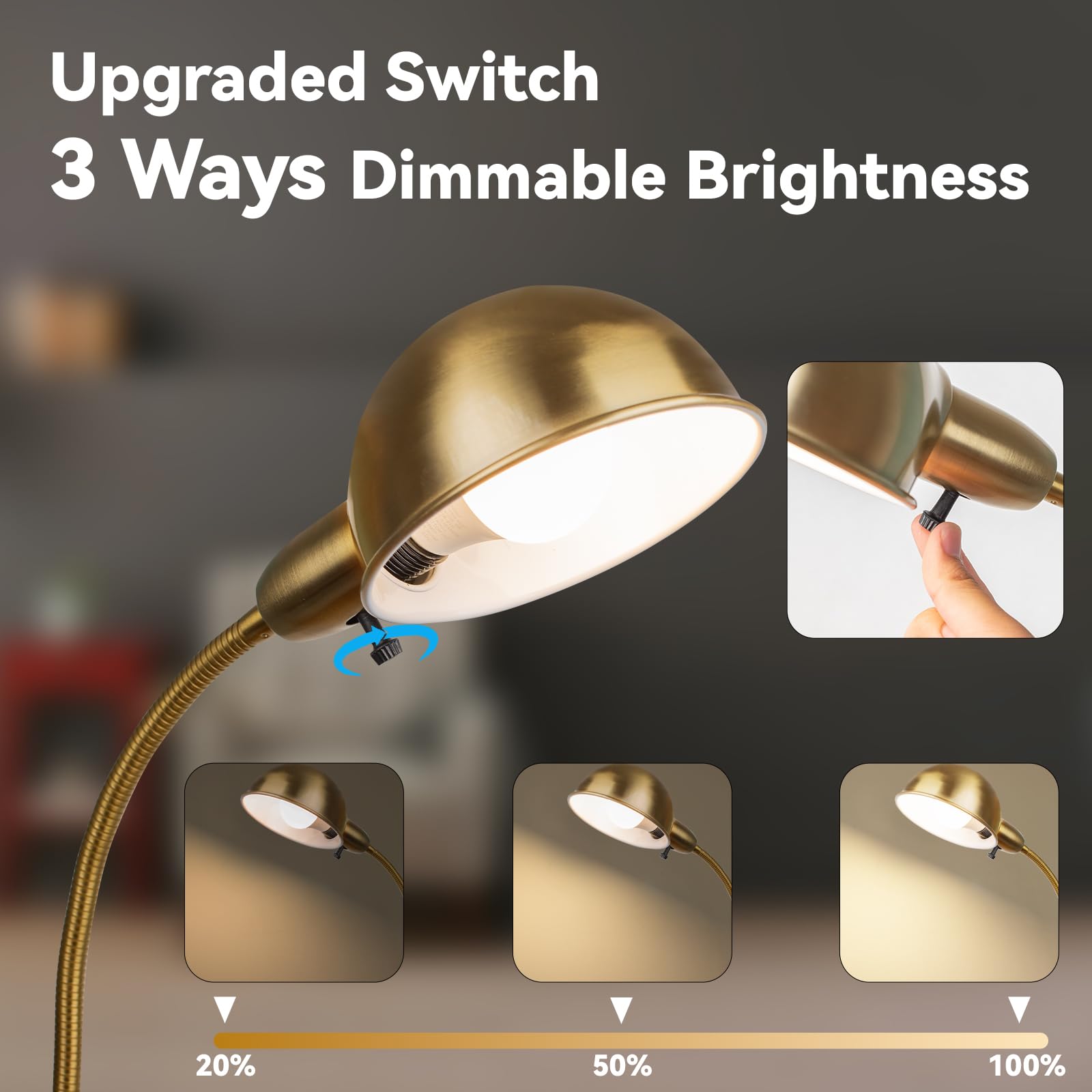LALISU floor lamp offers rotatable shade to tailor room illumination.