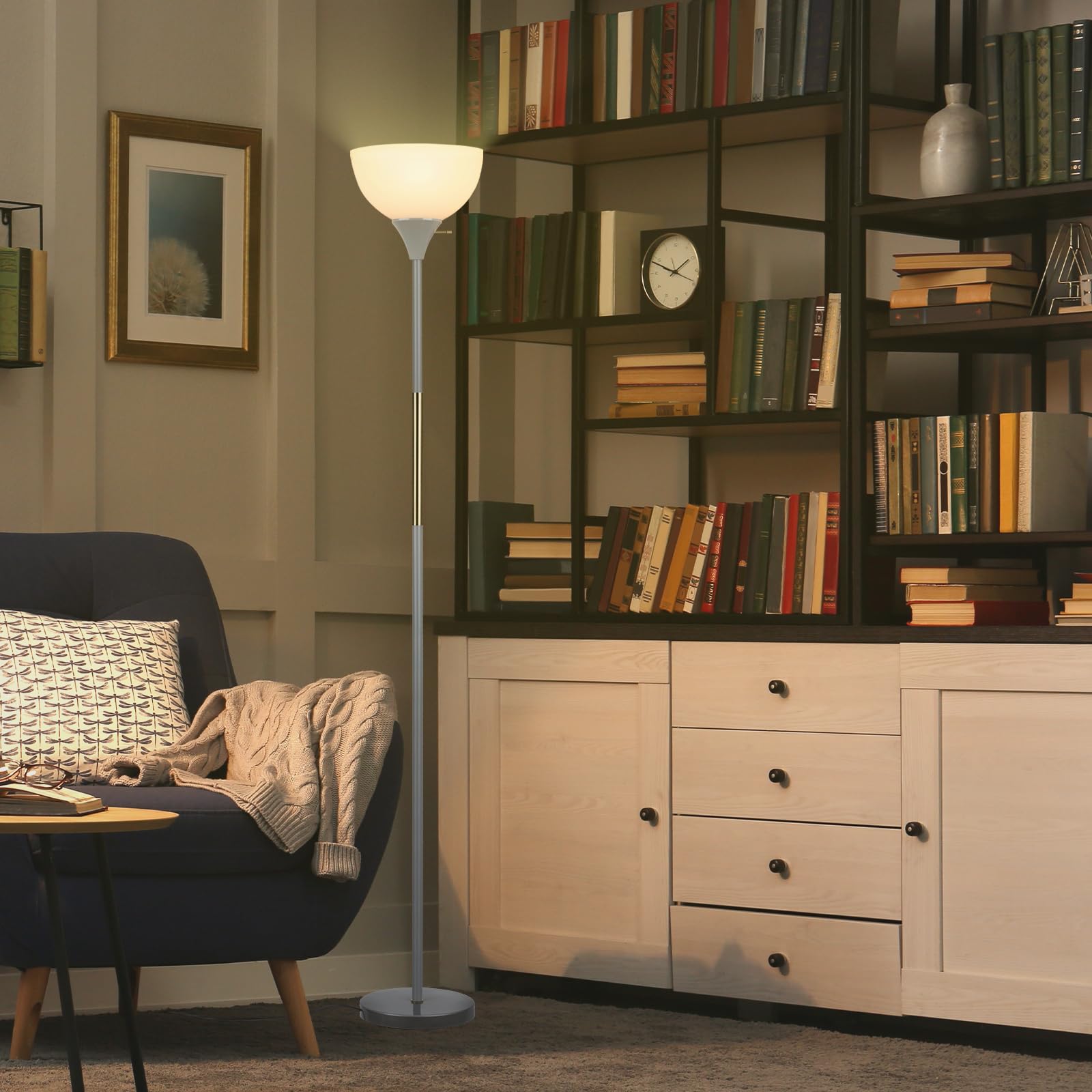 LALISU floor lamp weighted base ensures stability around kids and pets.