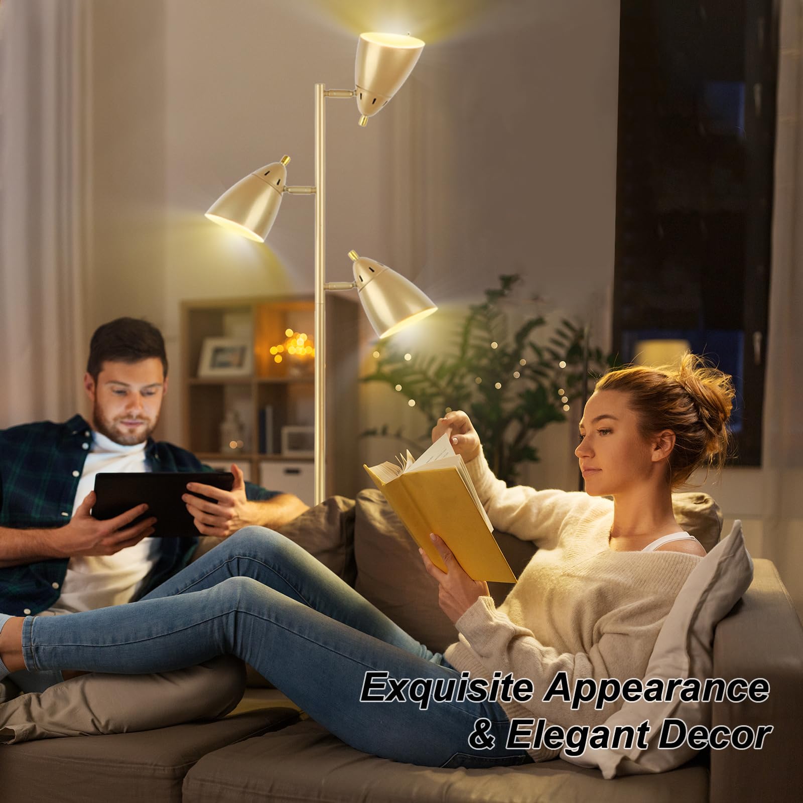 LALISU gold finish base adds decor appeal while keeping the lamp stable.