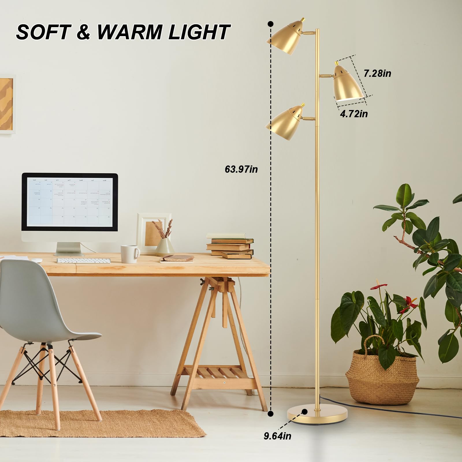 LALISU independent brightness heads provide precise lighting for reading or crafting.
