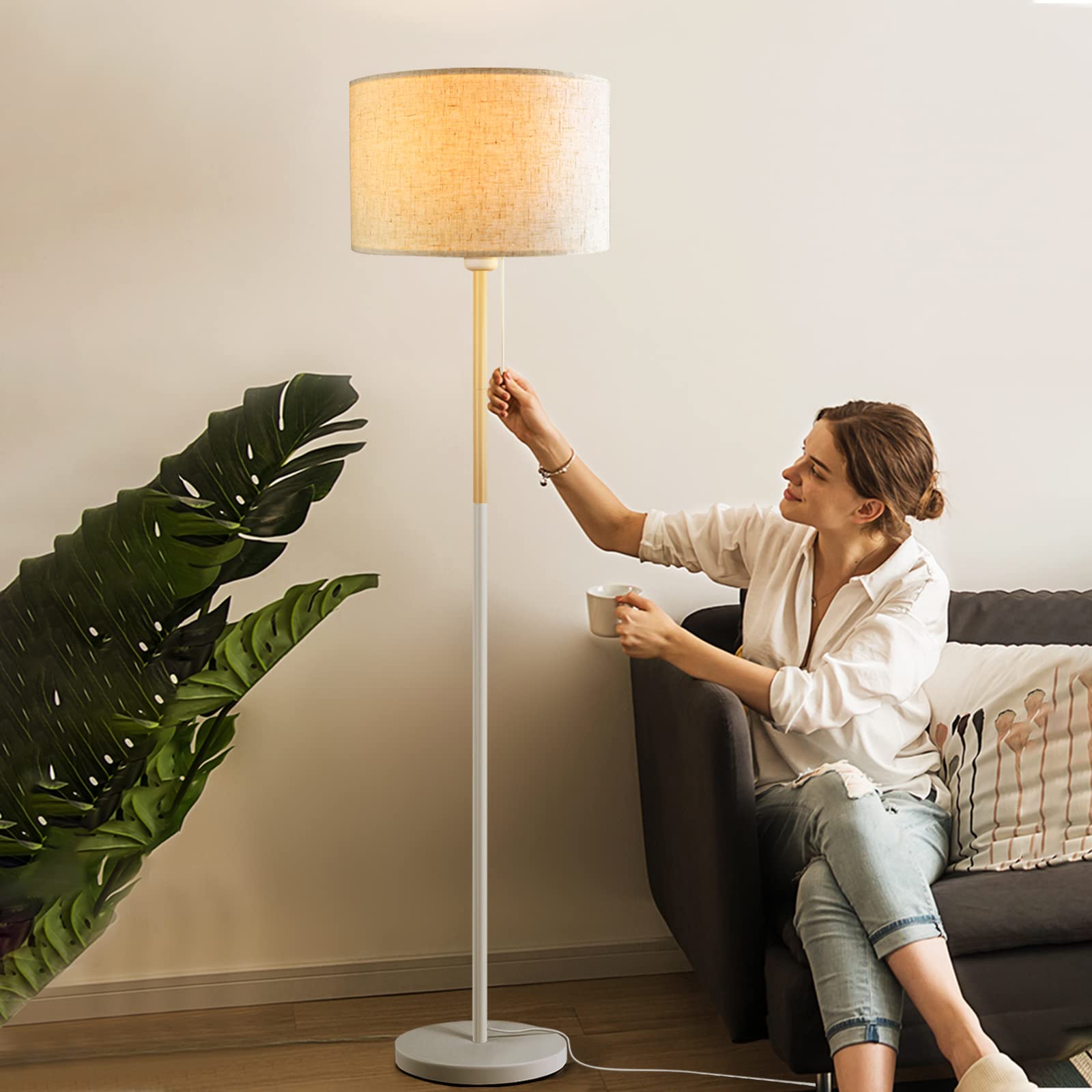 LALISU linen fabric lampshade texture provides warm, diffuse illumination